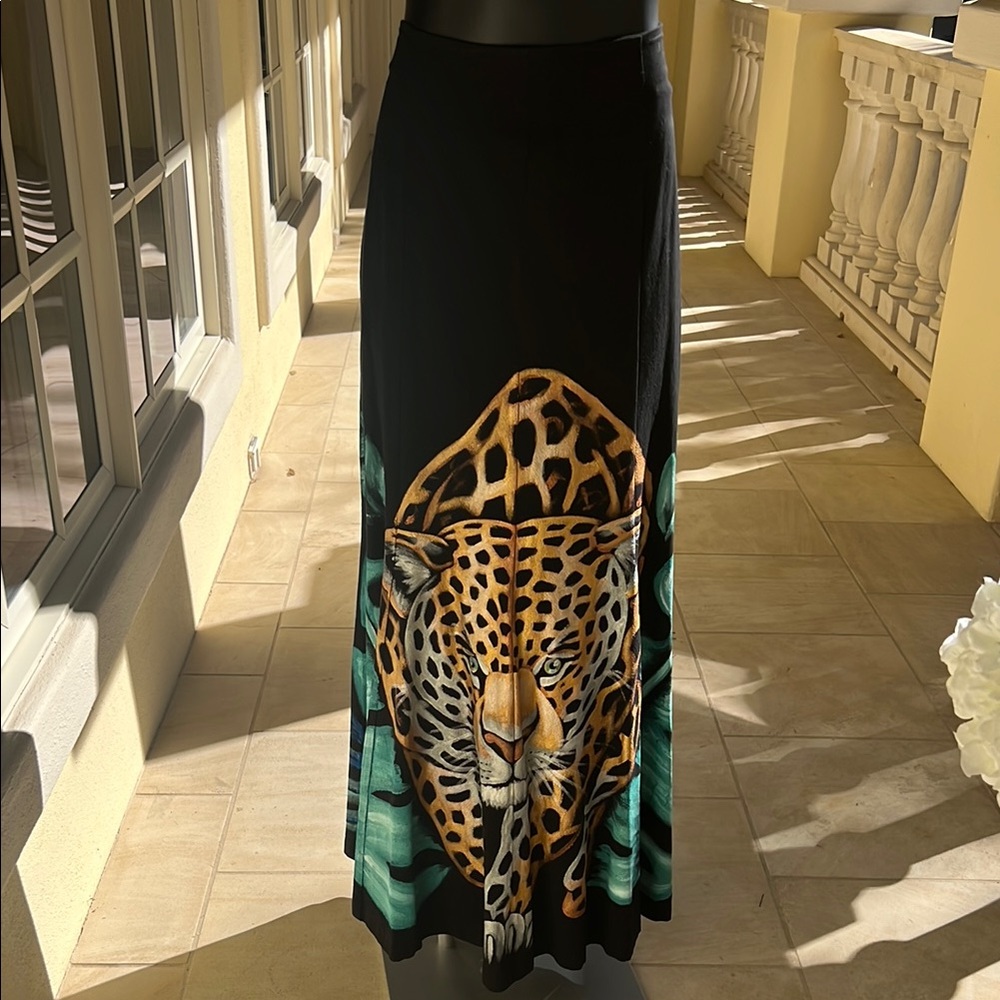 Black and Gold Maxi Skirt Resort Wear